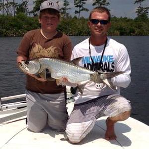 Sebastian River. Austin's first tarpon catch. 